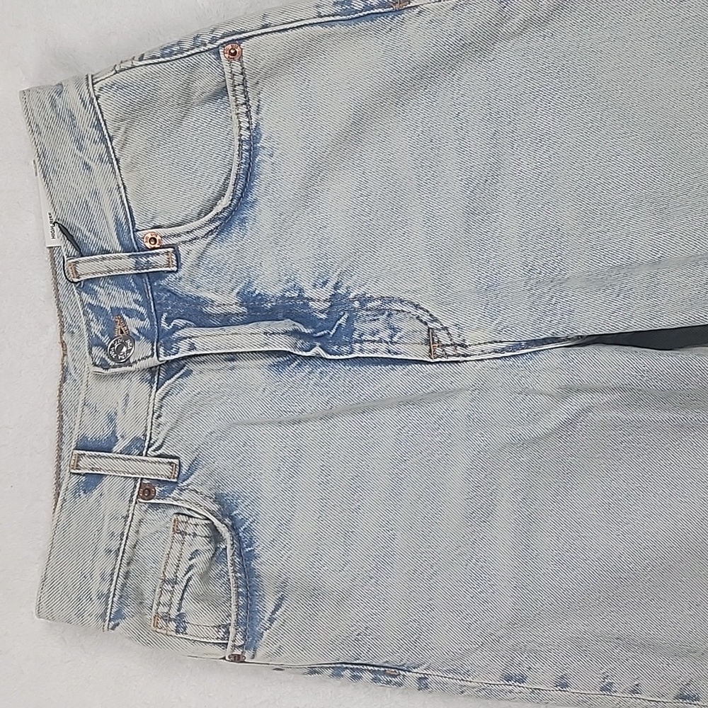 Zara High Rise Full Length Distressed Hem Jeans Brand New With Tags - Picture 4 of 16